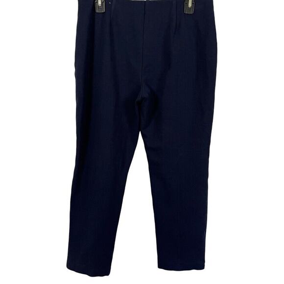 Chicos Womens Navy Ponte Knit Stretch Pull On Tapered Leg Ankle Pants sz 1 /M - Picture 13 of 16